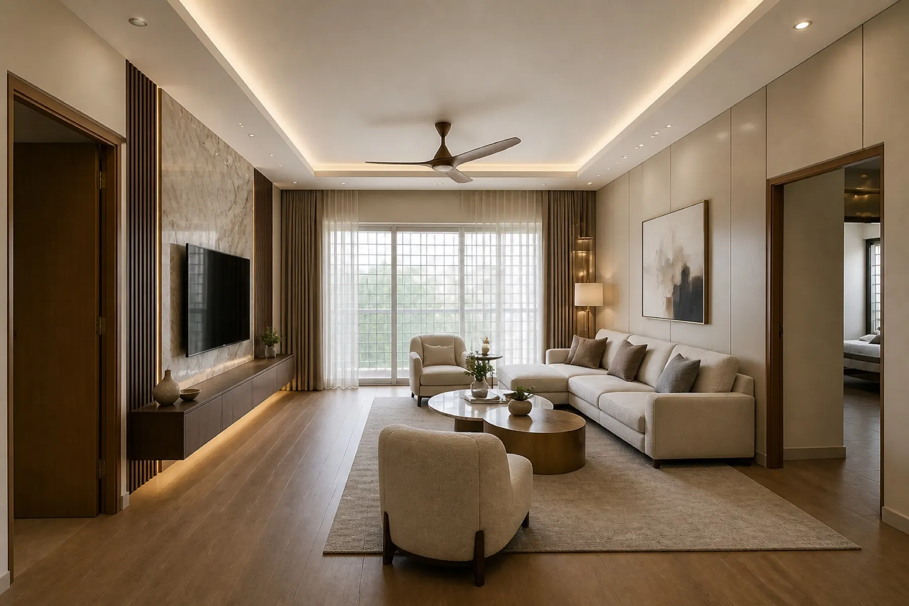 The proposed finished direction for the living room
